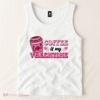 Coffee Is My Valentine Retro Cute Tank Top thumb 2