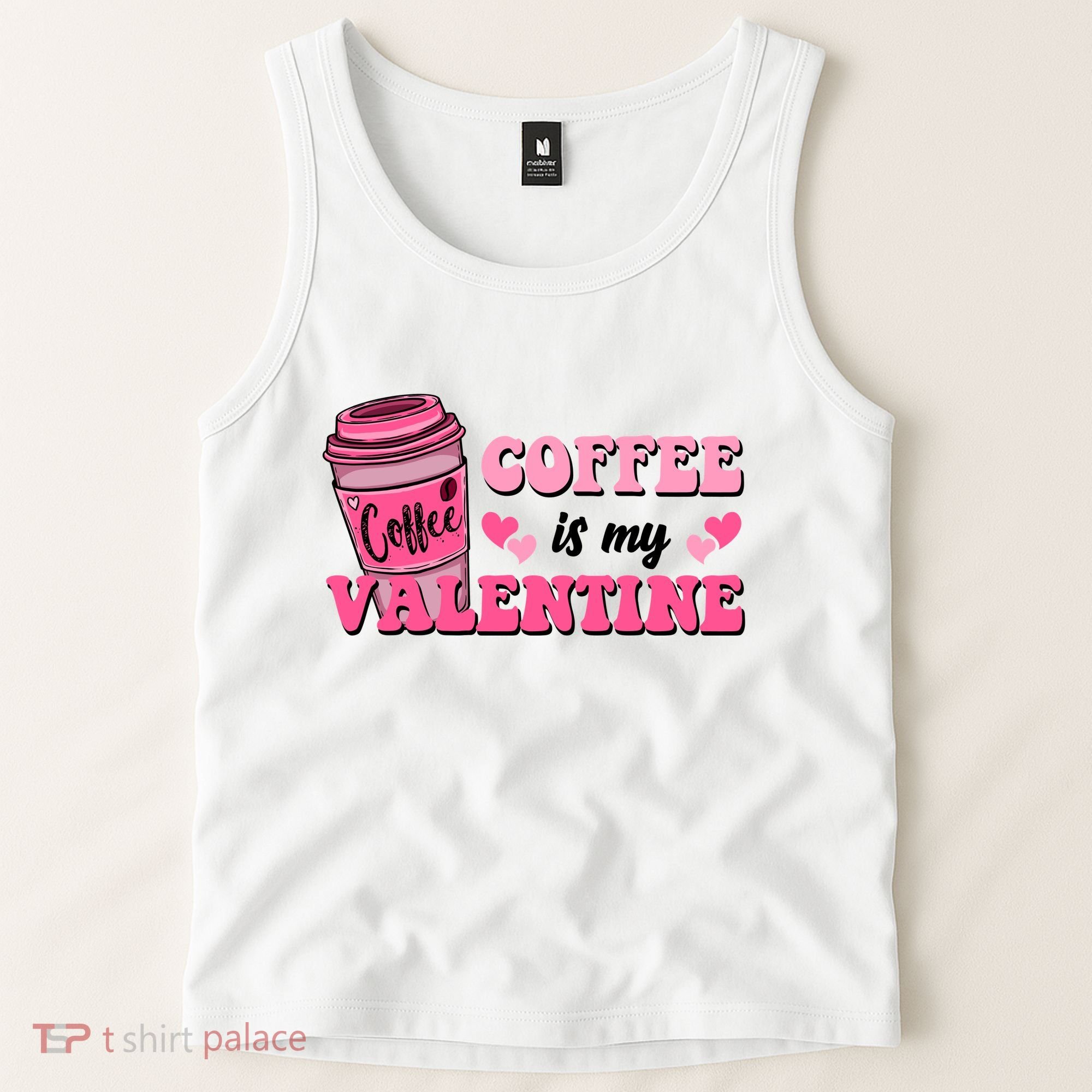 Coffee Is My Valentine Retro Cute Tank Top