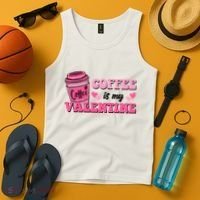 Coffee Is My Valentine Retro Cute Tank Top thumb 4