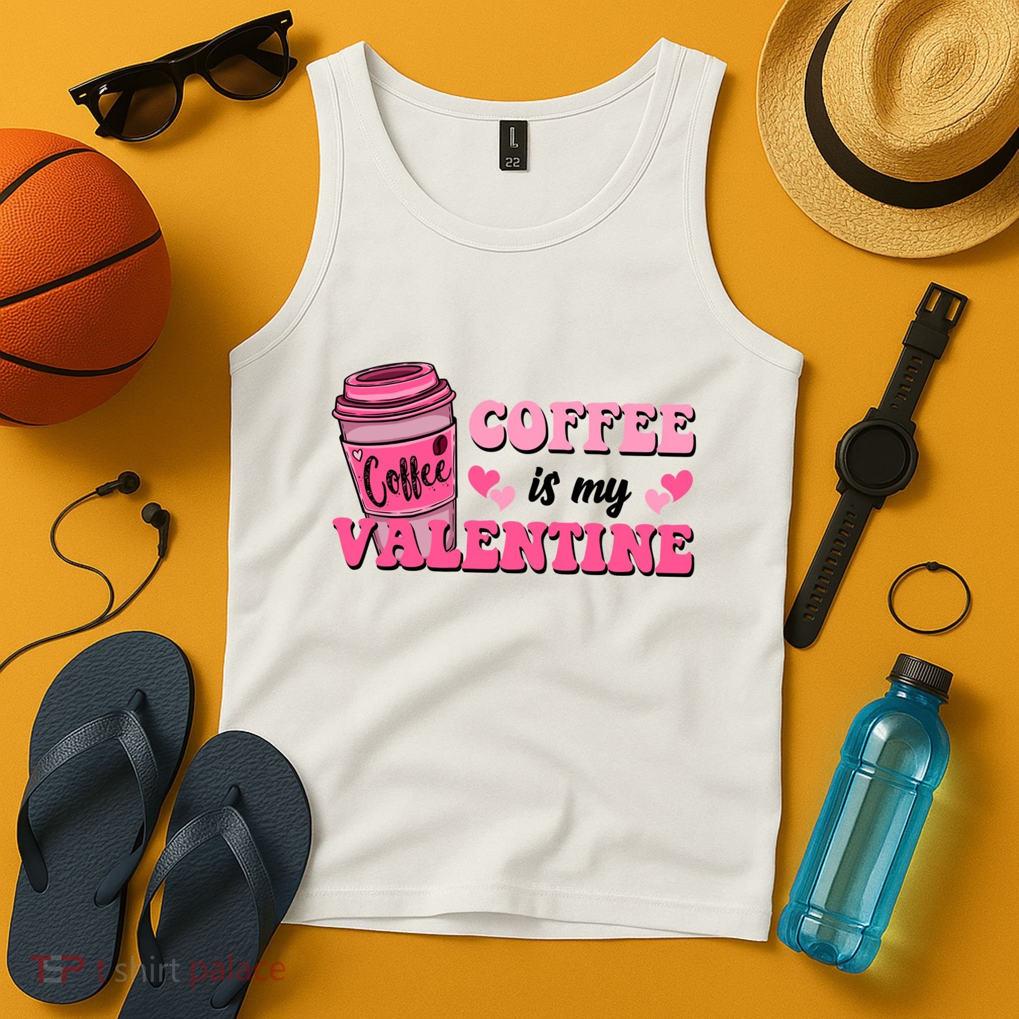 Coffee Is My Valentine Retro Cute Tank Top