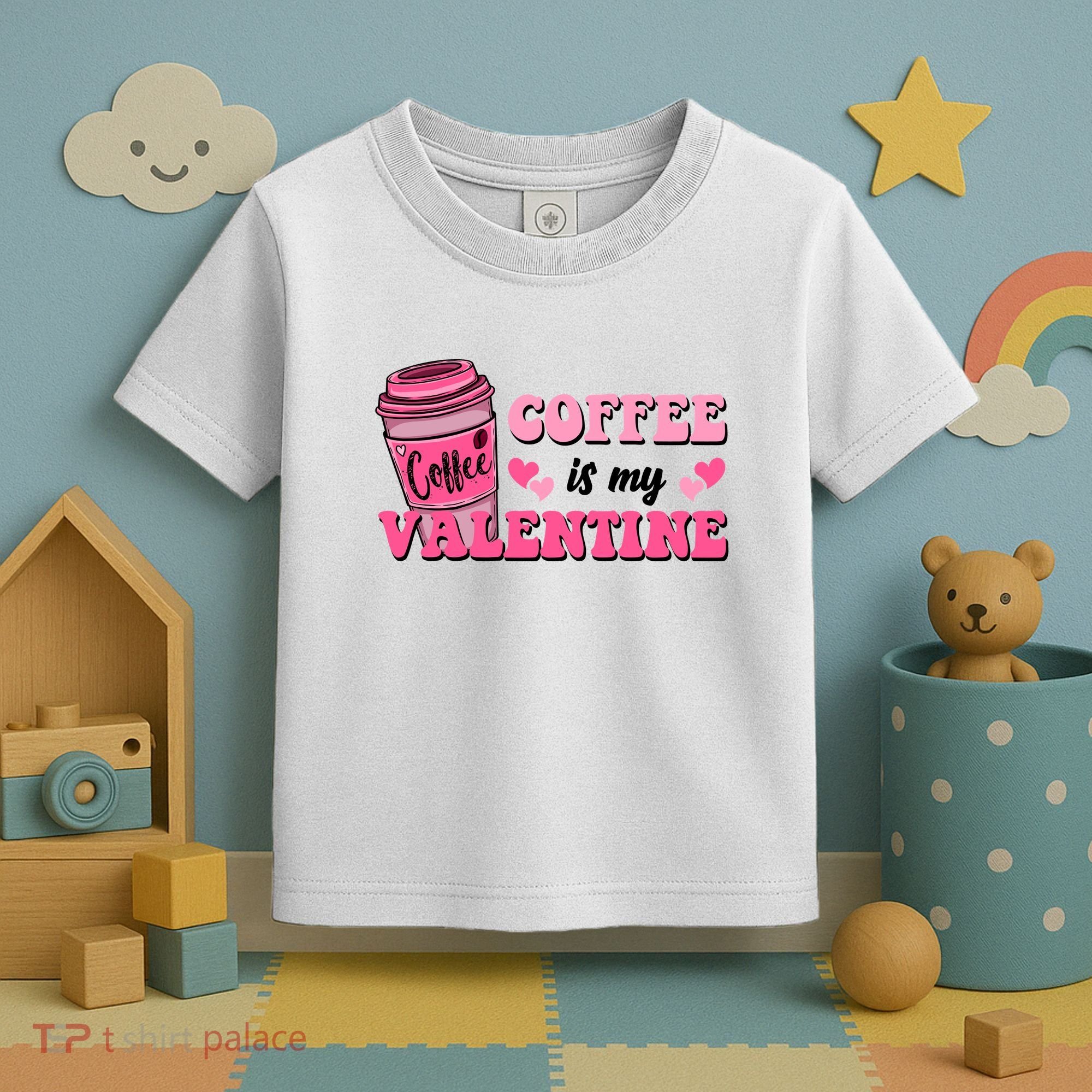 Coffee Is My Valentine Retro Cute Toddler T-Shirt