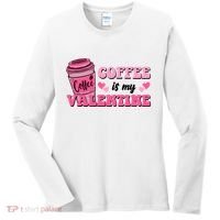 Coffee Is My Valentine Retro Cute Women's Long Sleeve Shirt thumb 0