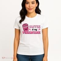 Coffee Is My Valentine Retro Cute Women's T-Shirt thumb 4