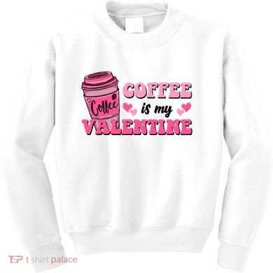 Coffee Is My Valentine Retro Cute Kids Sweatshirt