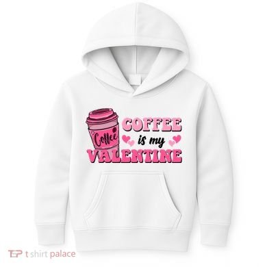 Coffee Is My Valentine Retro Cute Kids Hoodie