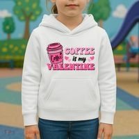 Coffee Is My Valentine Retro Cute Kids Hoodie thumb 3