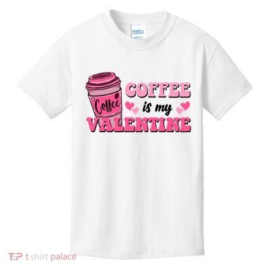 Coffee Is My Valentine Retro Cute Kids T-Shirt