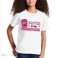 Coffee Is My Valentine Retro Cute Kids T-Shirt thumb 2