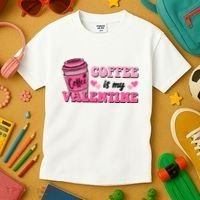 Coffee Is My Valentine Retro Cute Kids T-Shirt thumb 3