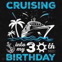 Cruising Into My 30th Birthday 30 Year Old Cruise Birthday Ladies PosiCharge Tri-Blend Wicking Tank thumb 2