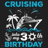 Cruising Into My 30th Birthday 30 Year Old Cruise Birthday Hat thumb 2