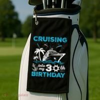 Cruising Into My 30th Birthday 30 Year Old Cruise Birthday Golf Towel thumb 2