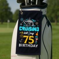 Cruising Into My 75 Year Old Birthday Squad 75th Cruise Bday Golf Towel thumb 2