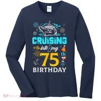 Cruising Into My 75 Year Old Birthday Squad 75th Cruise Bday Women's Long Sleeve Shirt thumb 0