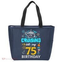 Cruising Into My 75 Year Old Birthday Squad 75th Cruise Bday Tote Bag thumb 0