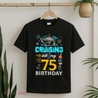 Cruising Into My 75 Year Old Birthday Squad 75th Cruise Bday T-Shirt thumb 2