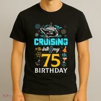Cruising Into My 75 Year Old Birthday Squad 75th Cruise Bday T-Shirt thumb 3