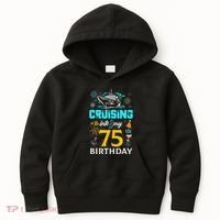 Cruising Into My 75 Year Old Birthday Squad 75th Cruise Bday Kids Hoodie thumb 0