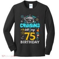 Cruising Into My 75 Year Old Birthday Squad 75th Cruise Bday Kids Long Sleeve Shirt thumb 0