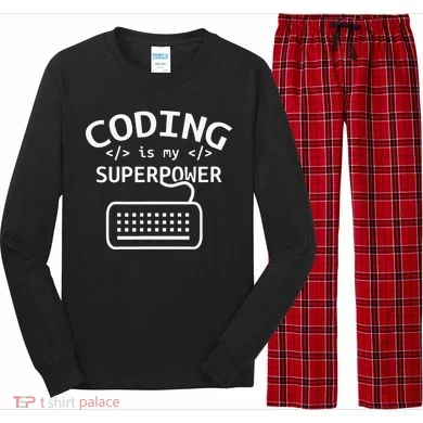 Coding Is My Superpower Coder Code Software Programmer Long Sleeve Pajama Set