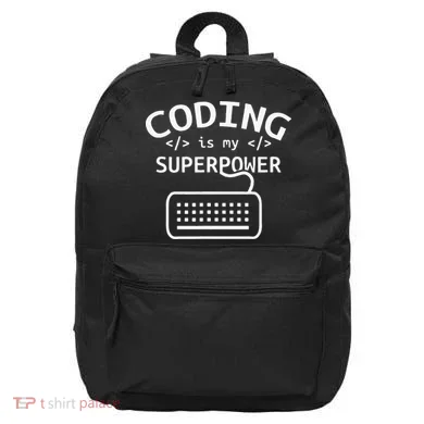 Coding Is My Superpower Coder Code Software Programmer 16 in Basic Backpack