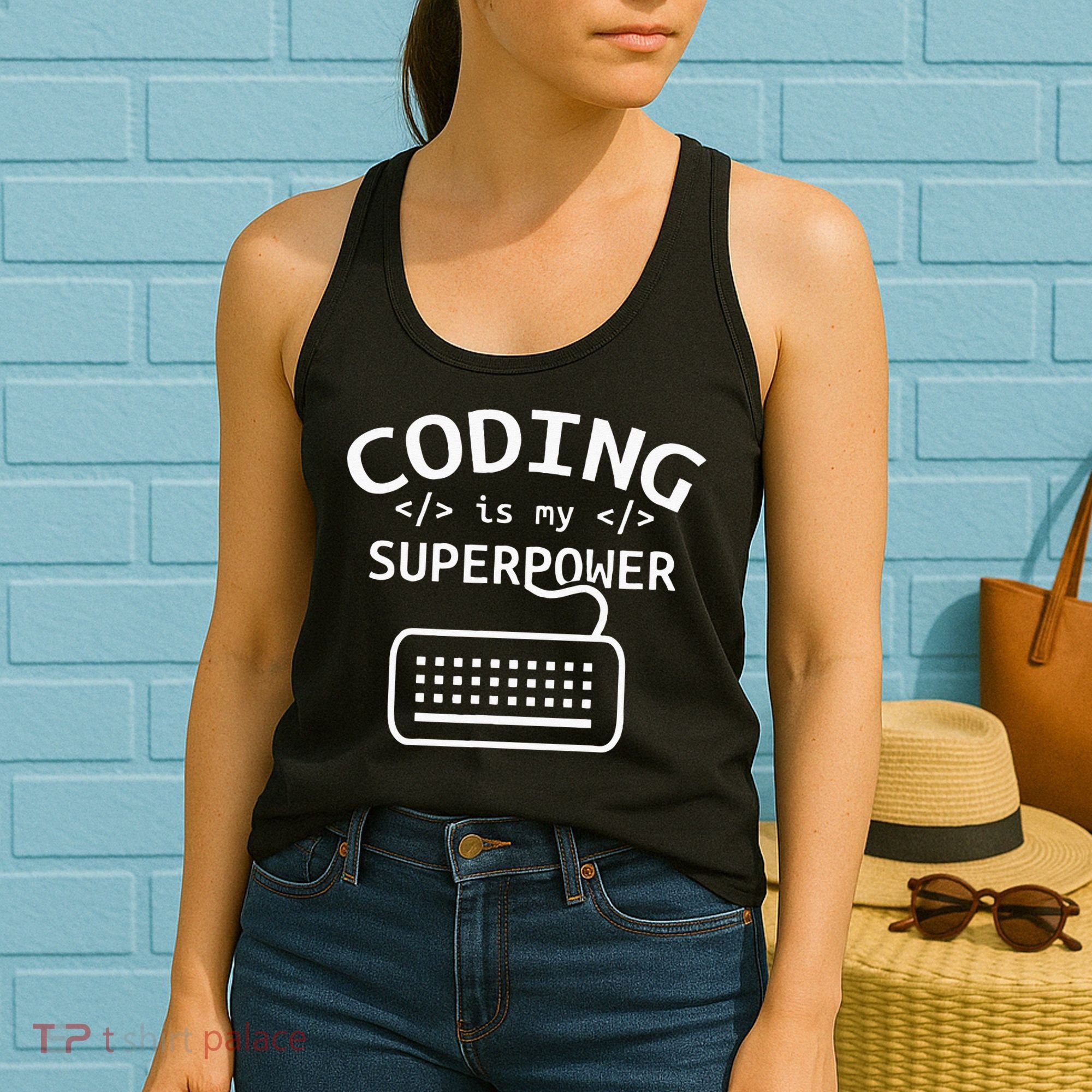 Coding Is My Superpower Coder Code Software Programmer Women's Tank Top