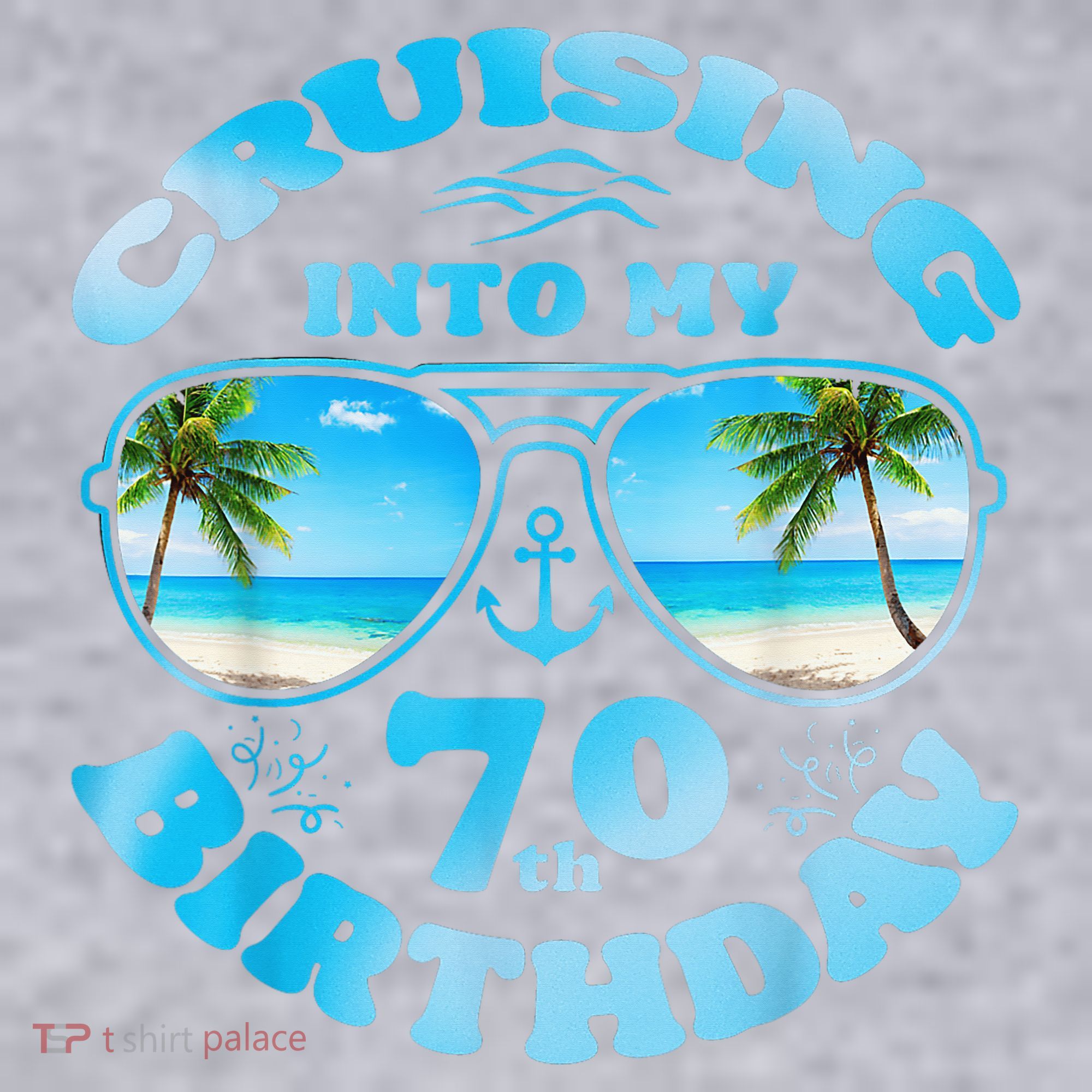 Cruising Into My 70th Birthday-Matching 70th Birthday Cruise Women's Racerback Cropped Tank