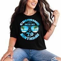 Cruising Into My 70th Birthday-Matching 70th Birthday Cruise Comfort Colors T-Shirt thumb 0
