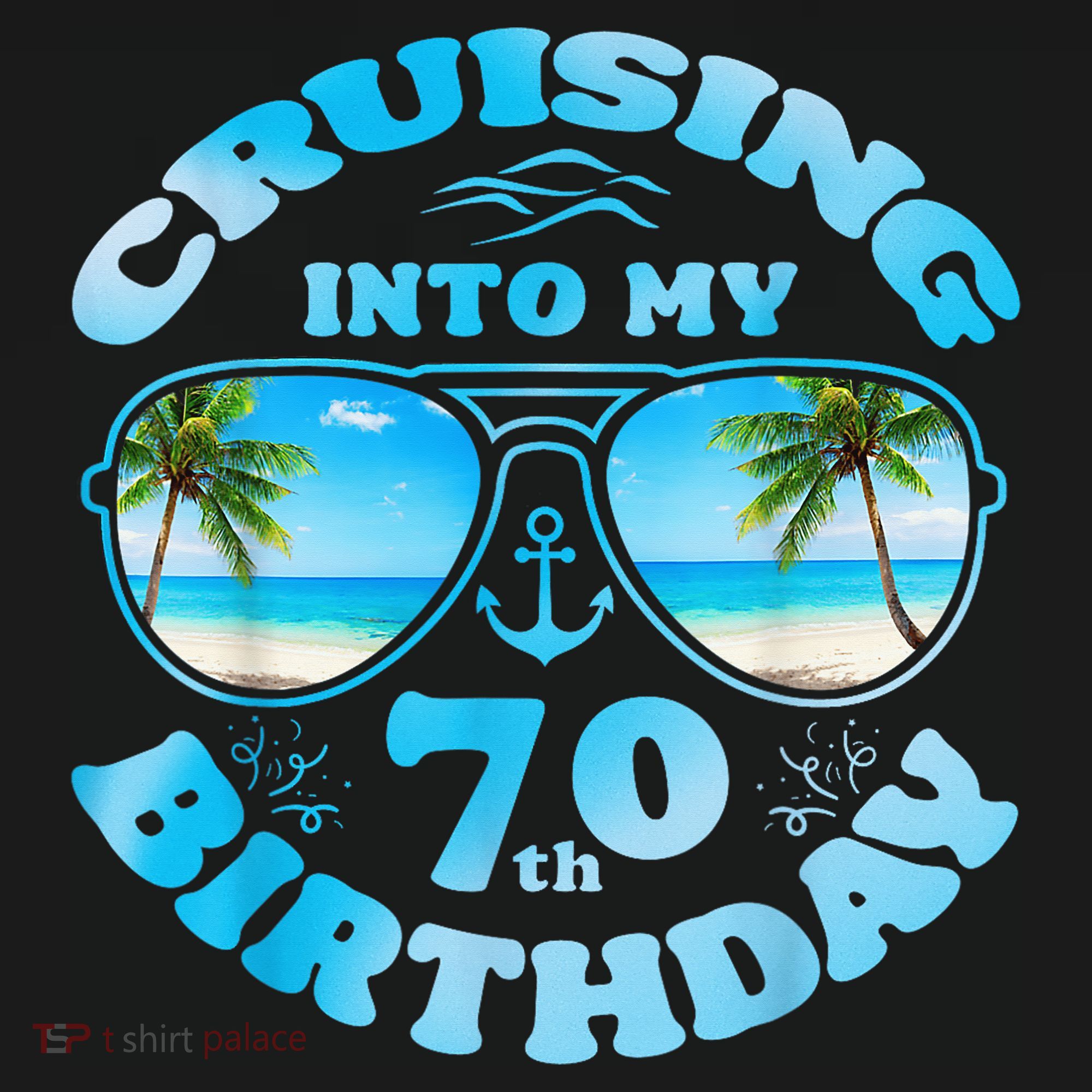Cruising Into My 70th Birthday-Matching 70th Birthday Cruise Tall Long Sleeve Shirt