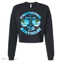 Cruising Into My 70th Birthday-Matching 70th Birthday Cruise Cropped Pullover Crew thumb 0