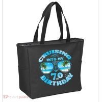 Cruising Into My 70th Birthday-Matching 70th Birthday Cruise Tote Bag thumb 2