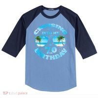 Cruising Into My 70th Birthday-Matching 70th Birthday Cruise Raglan Baseball Sleeve Shirt thumb 0