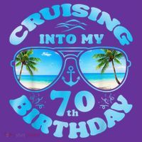 Cruising Into My 70th Birthday-Matching 70th Birthday Cruise Apron thumb 2