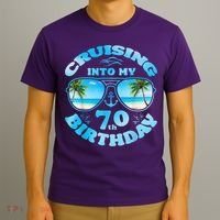 Cruising Into My 70th Birthday-Matching 70th Birthday Cruise T-Shirt thumb 3