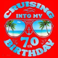 Cruising Into My 70th Birthday-Matching 70th Birthday Cruise Santa Hat thumb 1