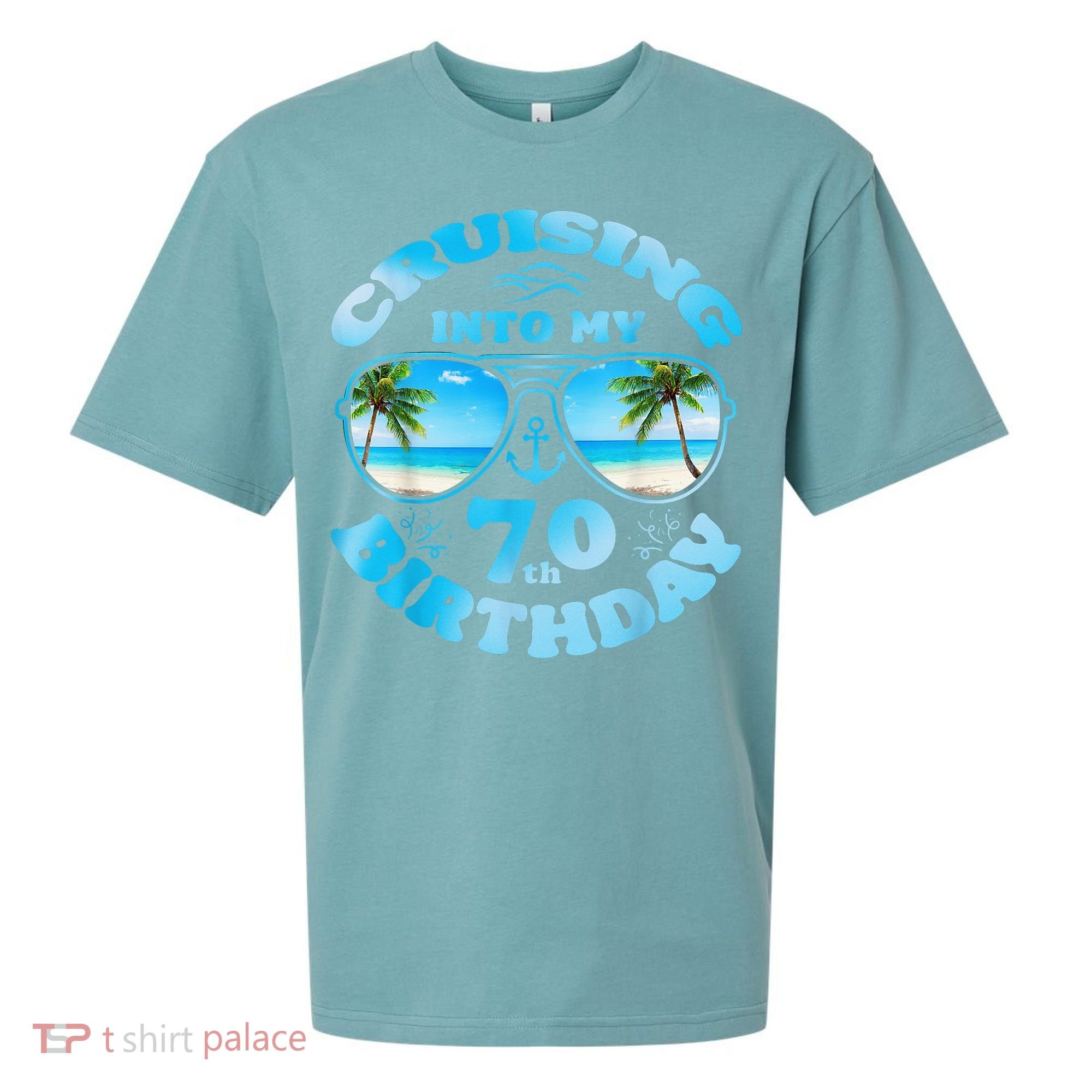 Cruising Into My 70th Birthday-Matching 70th Birthday Cruise Sueded Cloud Jersey T-Shirt