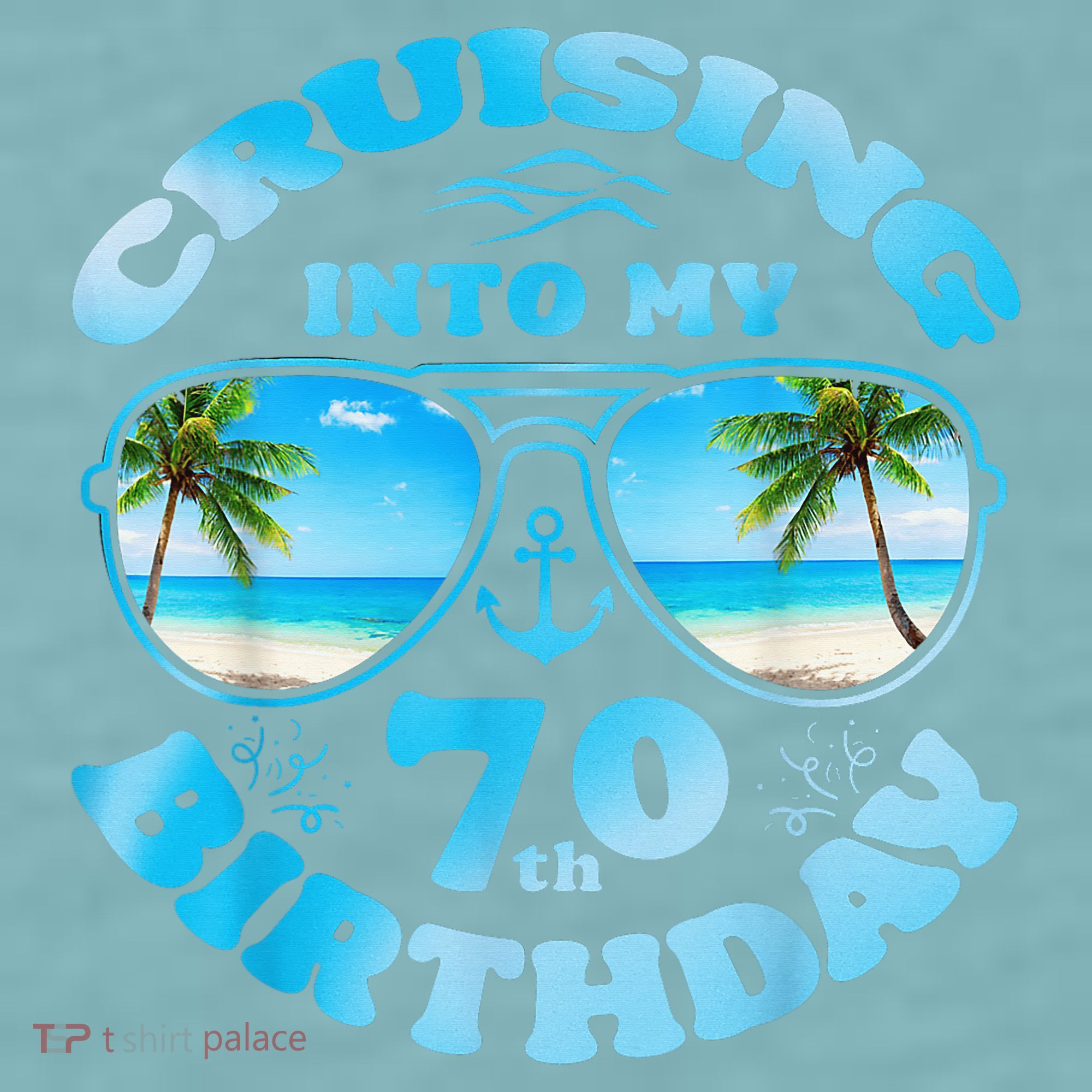 Cruising Into My 70th Birthday-Matching 70th Birthday Cruise Sueded Cloud Jersey T-Shirt