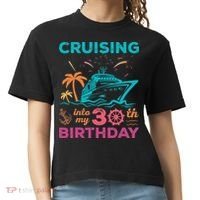 Cruising Into My 30th Birthday Party My Birthday Cruise Comfort Colors Boxy T-Shirt thumb 0