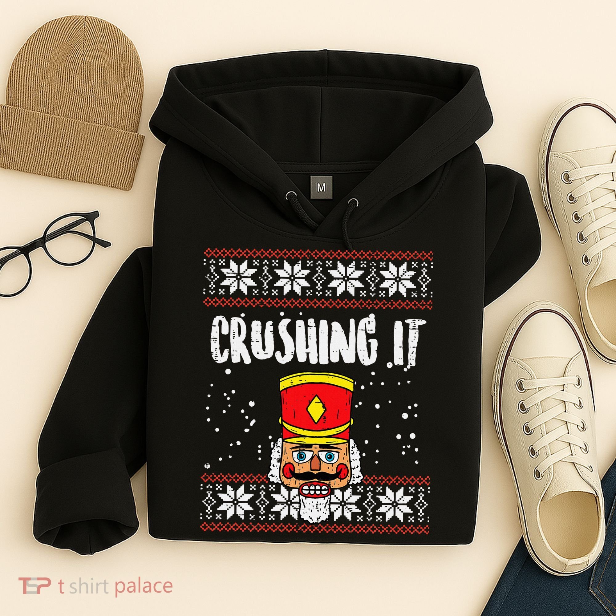 Crushing It Nutcracker Ugly Christmas Xmas Hoodie