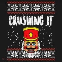 Crushing It Nutcracker Ugly Christmas Xmas Button thumb 1