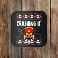 Crushing It Nutcracker Ugly Christmas Xmas Coaster thumb 0