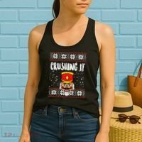 Crushing It Nutcracker Ugly Christmas Xmas Women's Tank Top thumb 2