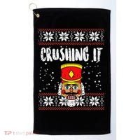 Crushing It Nutcracker Ugly Christmas Xmas Golf Towel thumb 0