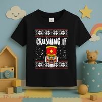 Crushing It Nutcracker Ugly Christmas Xmas Toddler T-Shirt thumb 3