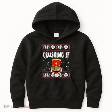 Crushing It Nutcracker Ugly Christmas Xmas Kids Hoodie