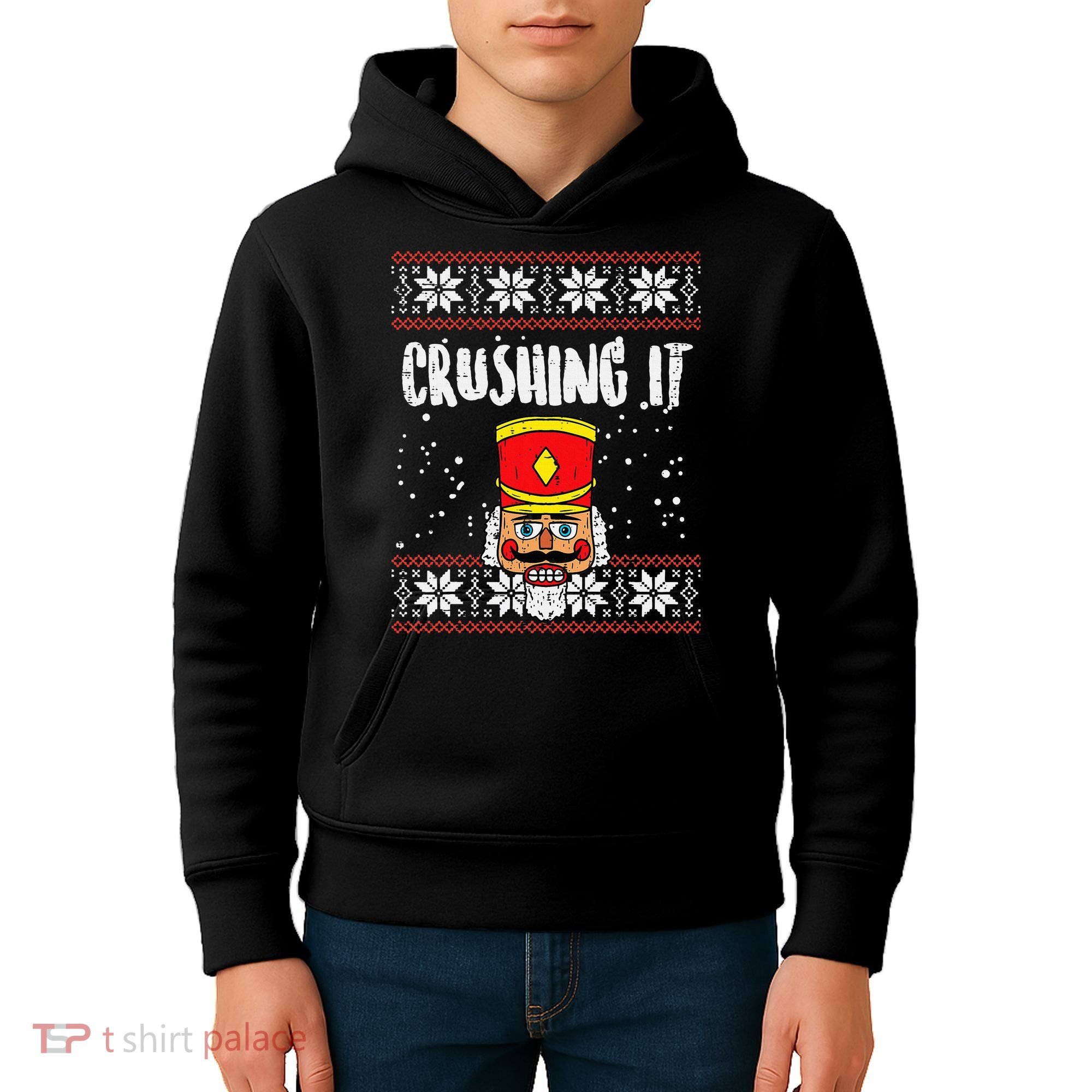 Crushing It Nutcracker Ugly Christmas Xmas Kids Hoodie