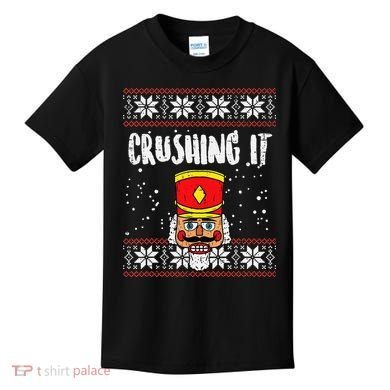 Crushing It Nutcracker Ugly Christmas Xmas Kids T-Shirt