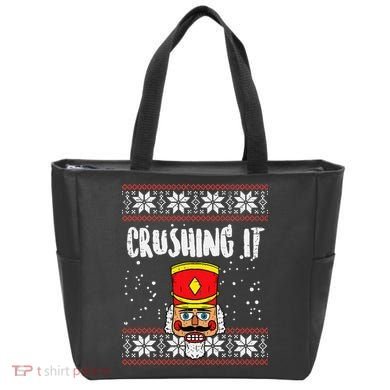 Crushing It Nutcracker Ugly Christmas Xmas Tote Bag