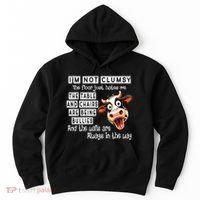 Cow IM Not Clumsy The Floor Just Hates Me The Table Hoodie thumb 0