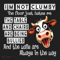 Cow IM Not Clumsy The Floor Just Hates Me The Table Beanie thumb 2
